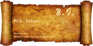 Mik Ixion névjegykártya